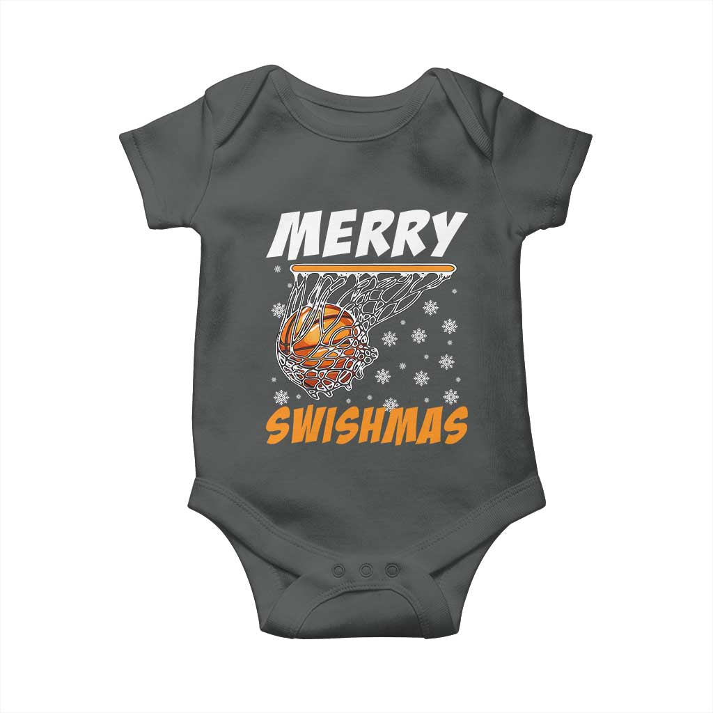 Funny Christmas Basketball Baby Onesie Merry Swishmas Xmas Swish Technique - Wonder Print Shop