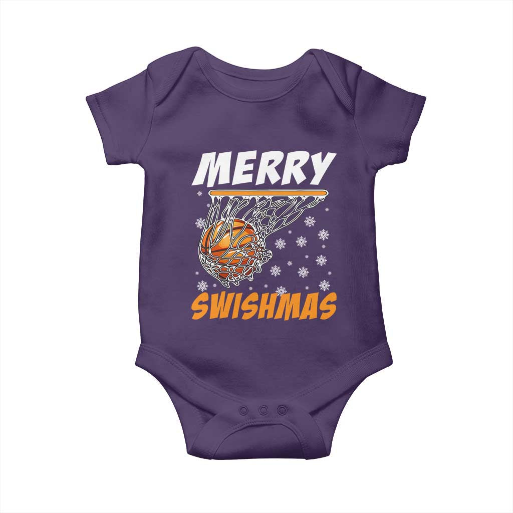 Funny Christmas Basketball Baby Onesie Merry Swishmas Xmas Swish Technique - Wonder Print Shop