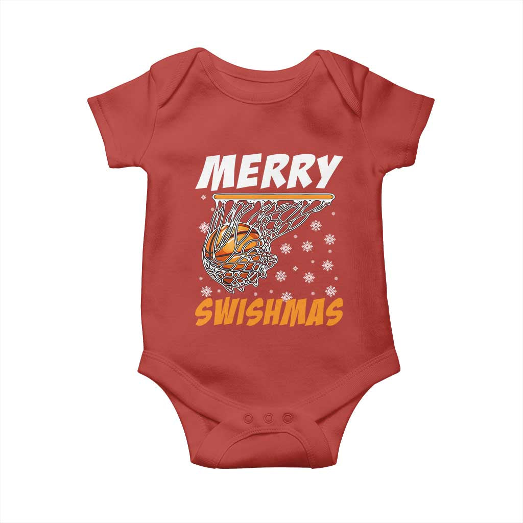 Funny Christmas Basketball Baby Onesie Merry Swishmas Xmas Swish Technique - Wonder Print Shop