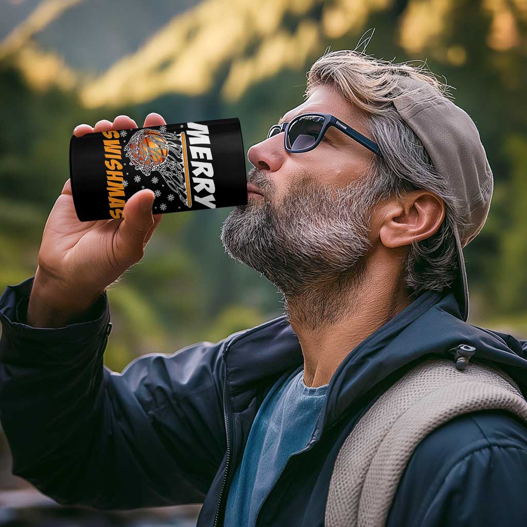 Funny Christmas Basketball 4 in 1 Can Cooler Tumbler Merry Swishmas Xmas Swish Technique - Wonder Print Shop