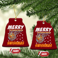 Funny Christmas Basketball Ceramic Ornament Merry Swishmas Xmas Swish Technique - Wonder Print Shop