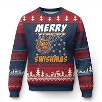 Funny Xmas Basketball Ugly Christmas Sweater Merry Swishmas Xmas Swish Technique - Wonder Print Shop
