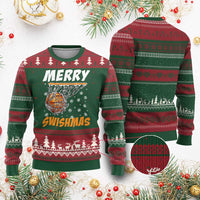 Funny Xmas Basketball Ugly Christmas Sweater Merry Swishmas Xmas Swish Technique - Wonder Print Shop
