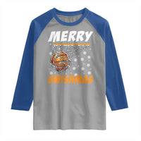 Funny Christmas Basketball Raglan Shirt Merry Swishmas Xmas Swish Technique - Wonder Print Shop