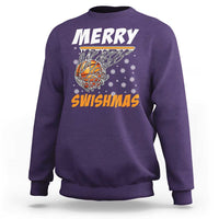 Funny Christmas Basketball Sweatshirt Merry Swishmas Xmas Swish Technique - Wonder Print Shop