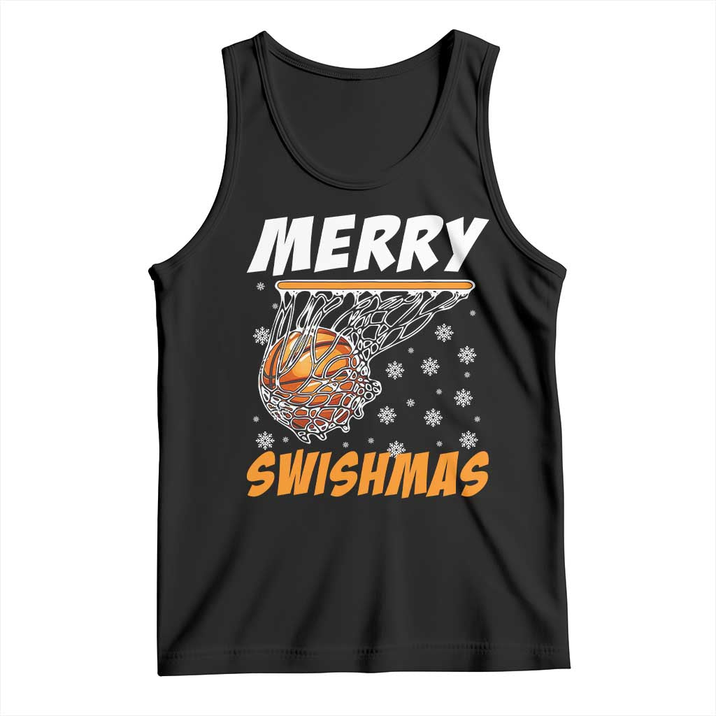 Funny Christmas Basketball Tank Top Merry Swishmas Xmas Swish Technique - Wonder Print Shop