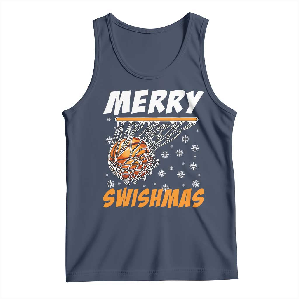 Funny Christmas Basketball Tank Top Merry Swishmas Xmas Swish Technique - Wonder Print Shop