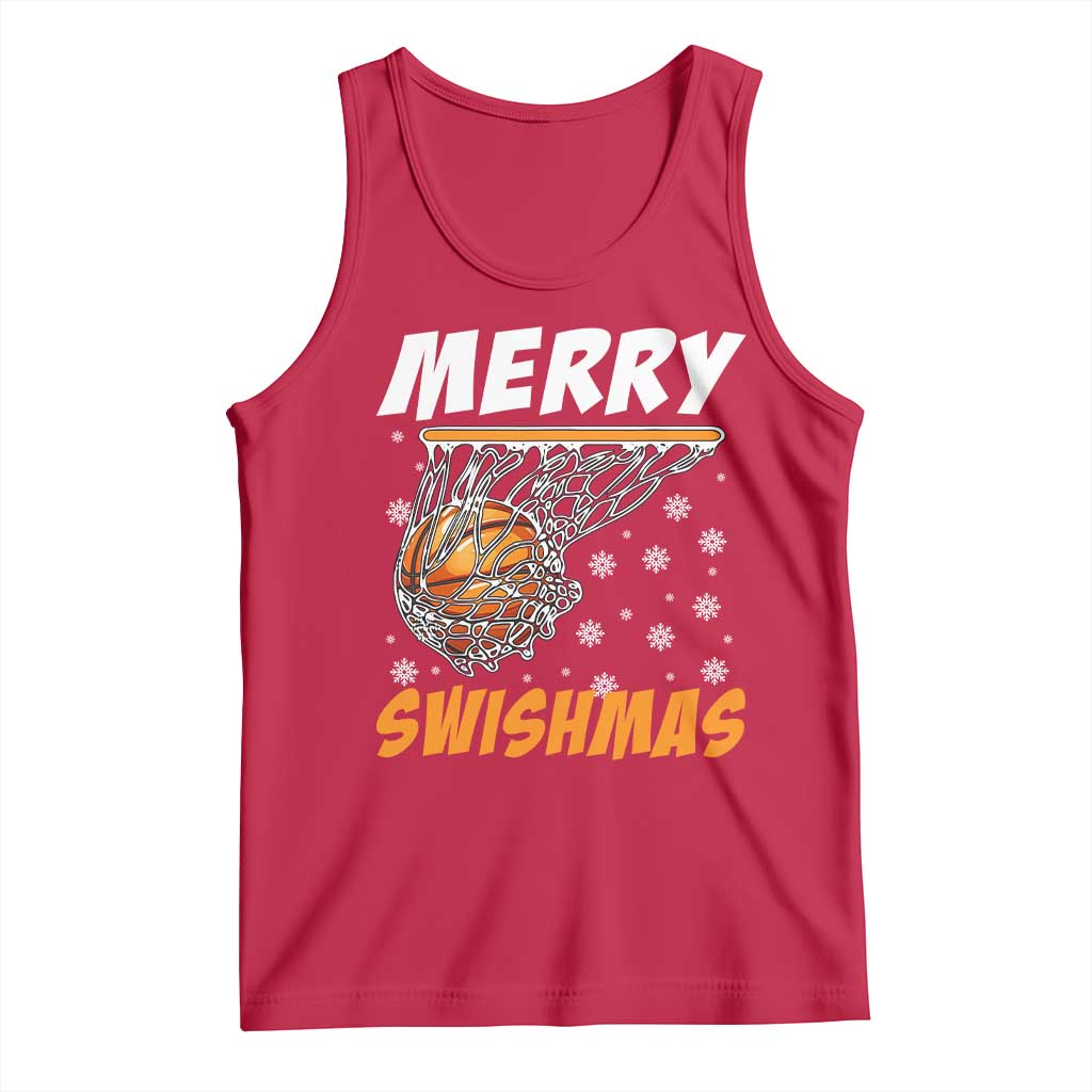 Funny Christmas Basketball Tank Top Merry Swishmas Xmas Swish Technique - Wonder Print Shop