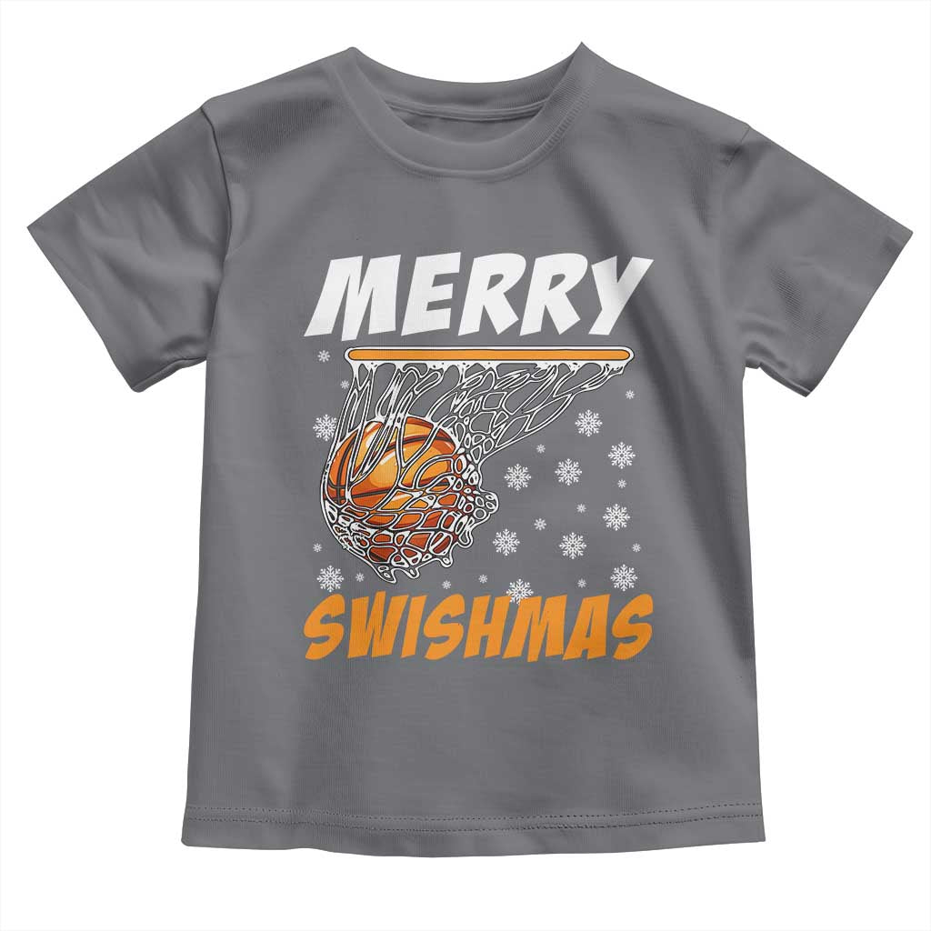 Funny Christmas Basketball Toddler T Shirt Merry Swishmas Xmas Swish Technique - Wonder Print Shop