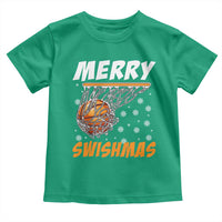 Funny Christmas Basketball Toddler T Shirt Merry Swishmas Xmas Swish Technique - Wonder Print Shop