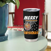 Funny Christmas Basketball Tumbler Cup Merry Swishmas Xmas Swish Technique - Wonder Print Shop