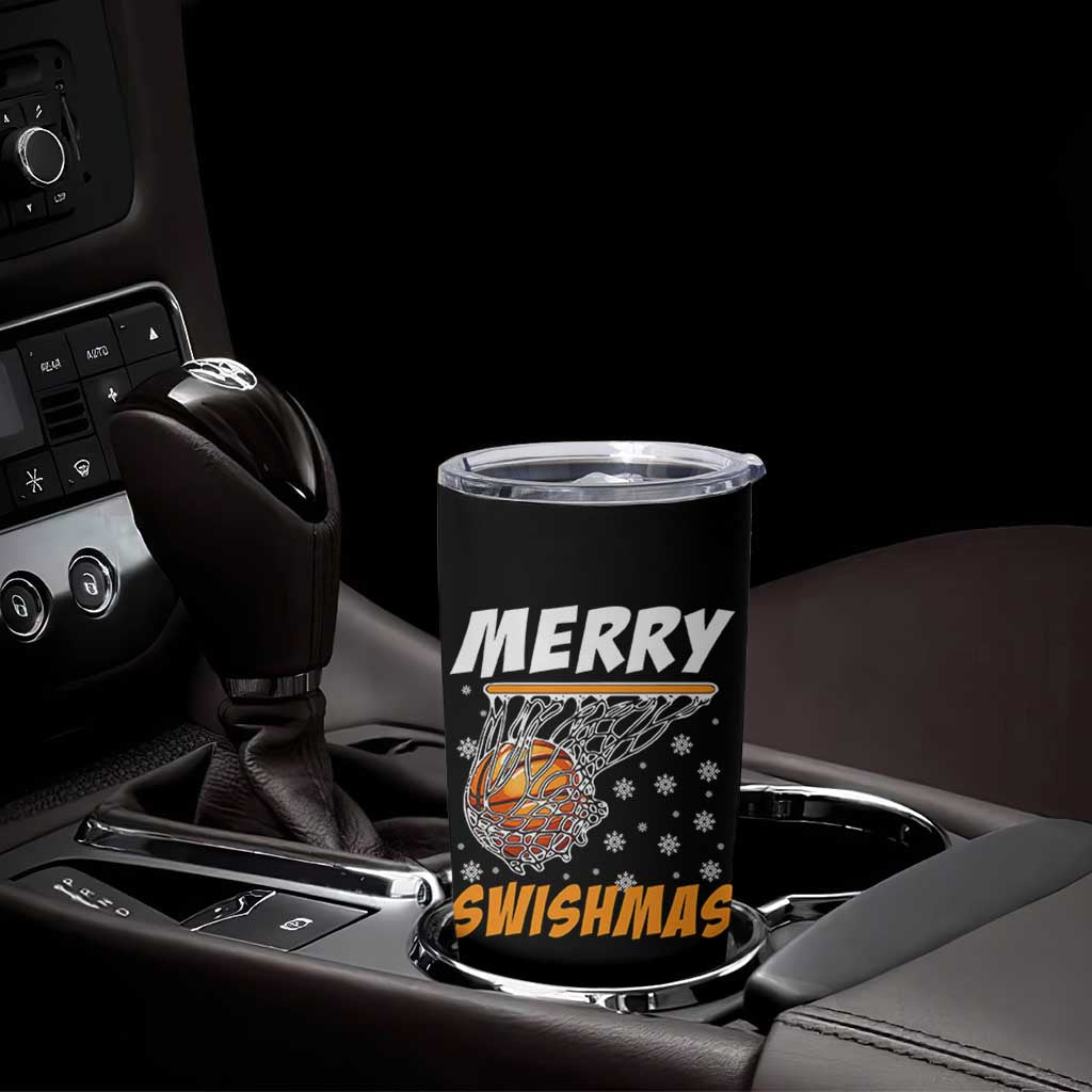 Funny Christmas Basketball Tumbler Cup Merry Swishmas Xmas Swish Technique - Wonder Print Shop