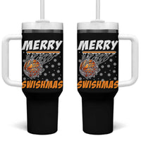 Funny Christmas Basketball Tumbler With Handle Merry Swishmas Xmas Swish Technique - Wonder Print Shop