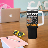 Funny Christmas Basketball Tumbler With Handle Merry Swishmas Xmas Swish Technique - Wonder Print Shop