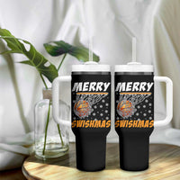 Funny Christmas Basketball Tumbler With Handle Merry Swishmas Xmas Swish Technique - Wonder Print Shop