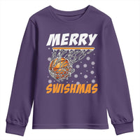 Funny Christmas Basketball Youth Sweatshirt Merry Swishmas Xmas Swish Technique - Wonder Print Shop
