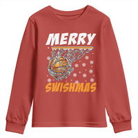 Funny Christmas Basketball Youth Sweatshirt Merry Swishmas Xmas Swish Technique - Wonder Print Shop