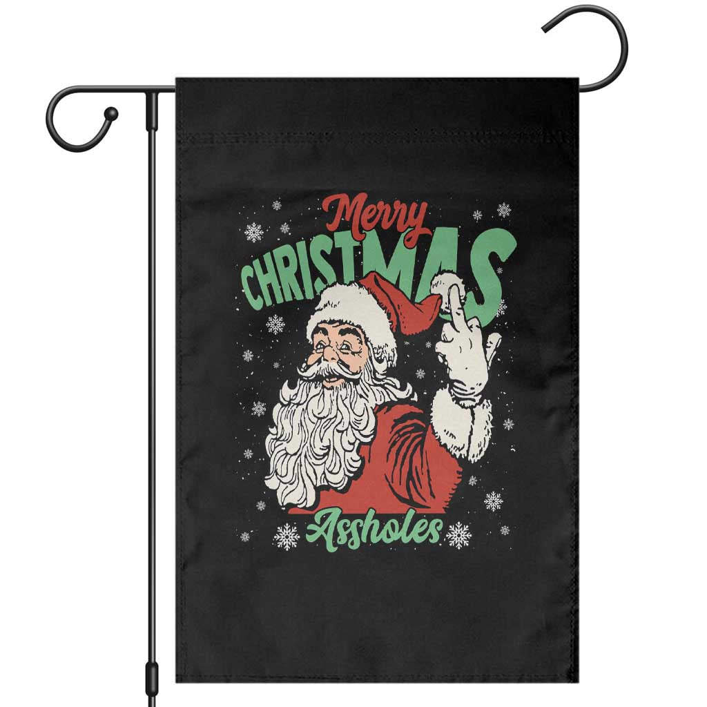 Funny Merry Christmas Assholes Garden Flag Xmas Naughty Santa Adult Jokes - Wonder Print Shop
