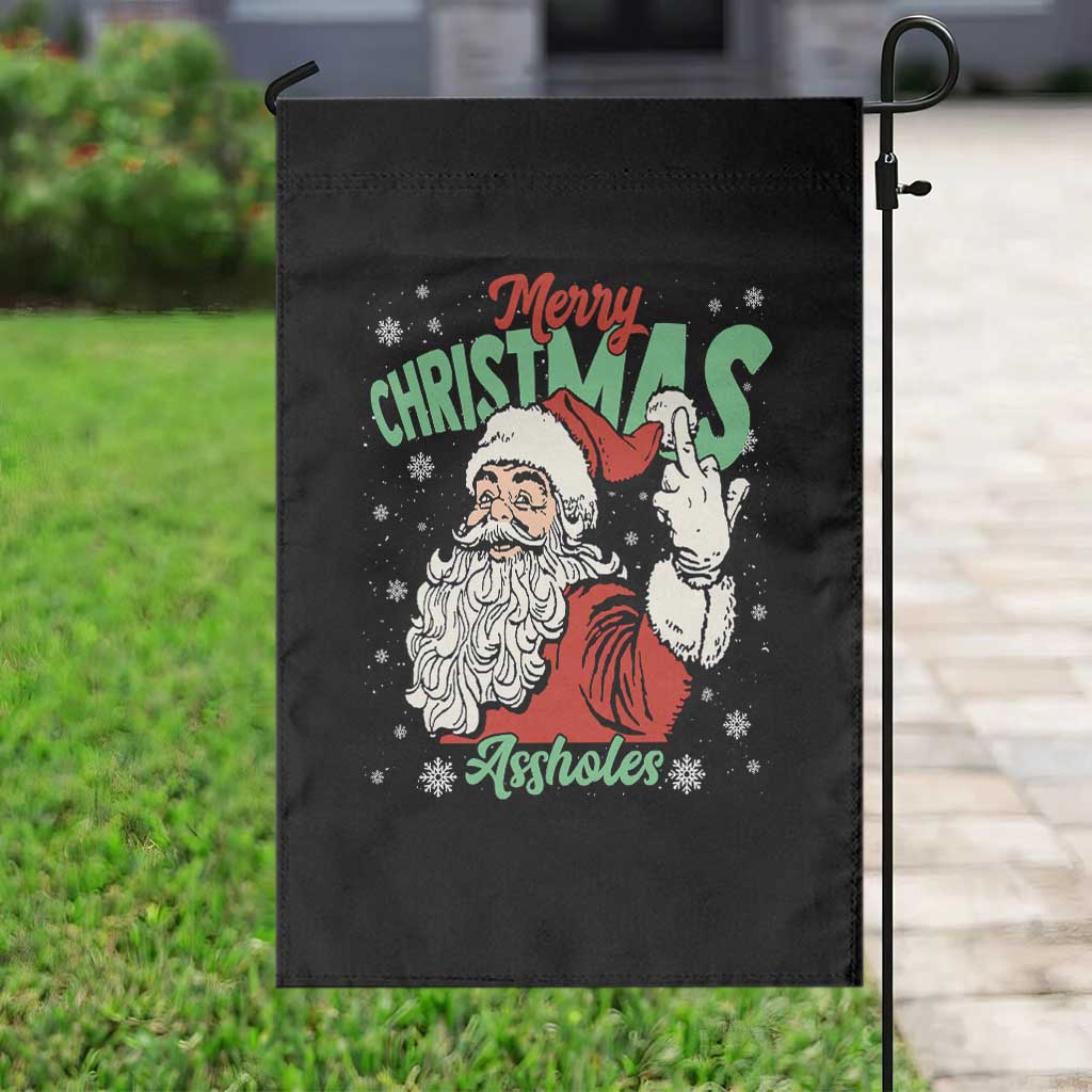 Funny Merry Christmas Assholes Garden Flag Xmas Naughty Santa Adult Jokes - Wonder Print Shop