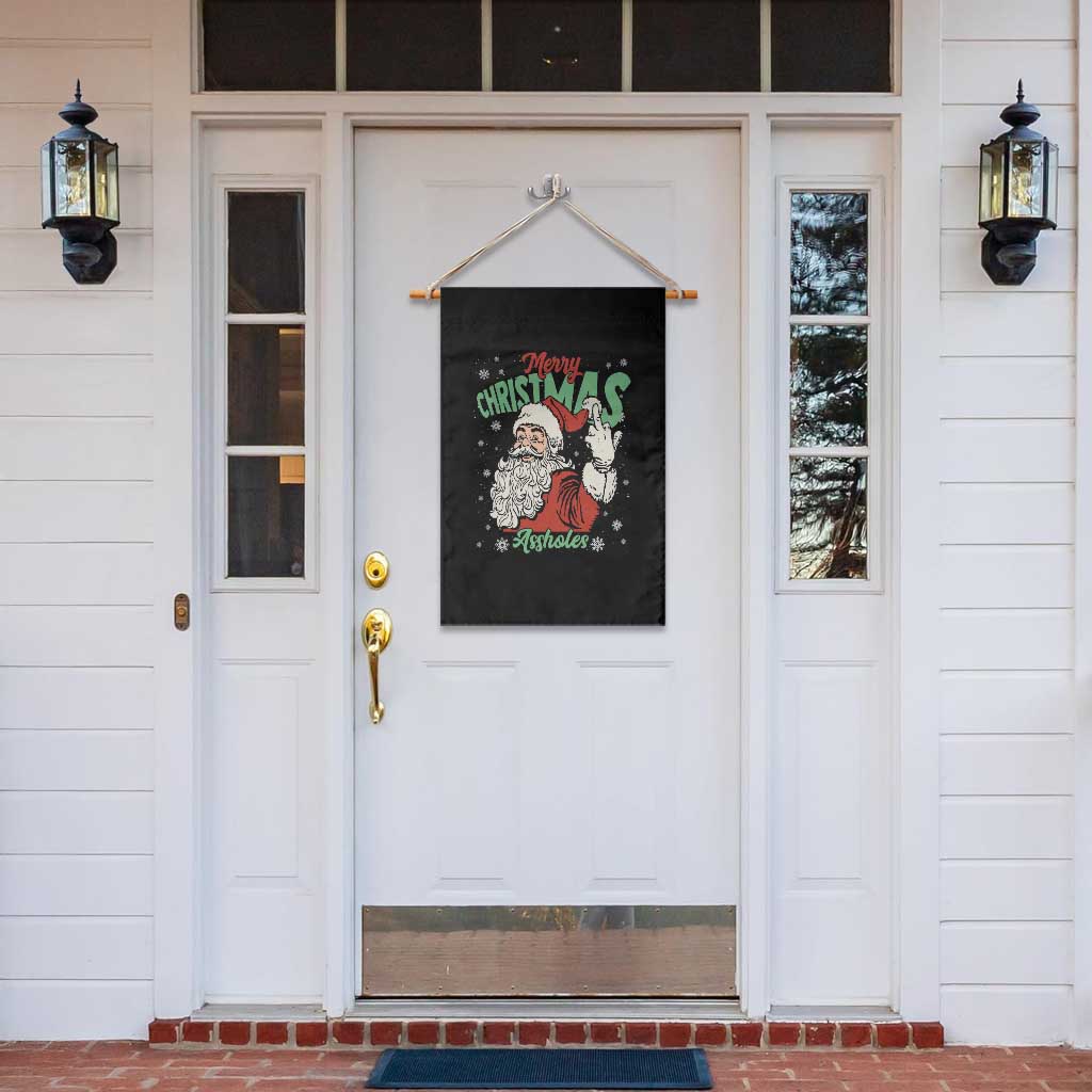 Funny Merry Christmas Assholes Garden Flag Xmas Naughty Santa Adult Jokes - Wonder Print Shop