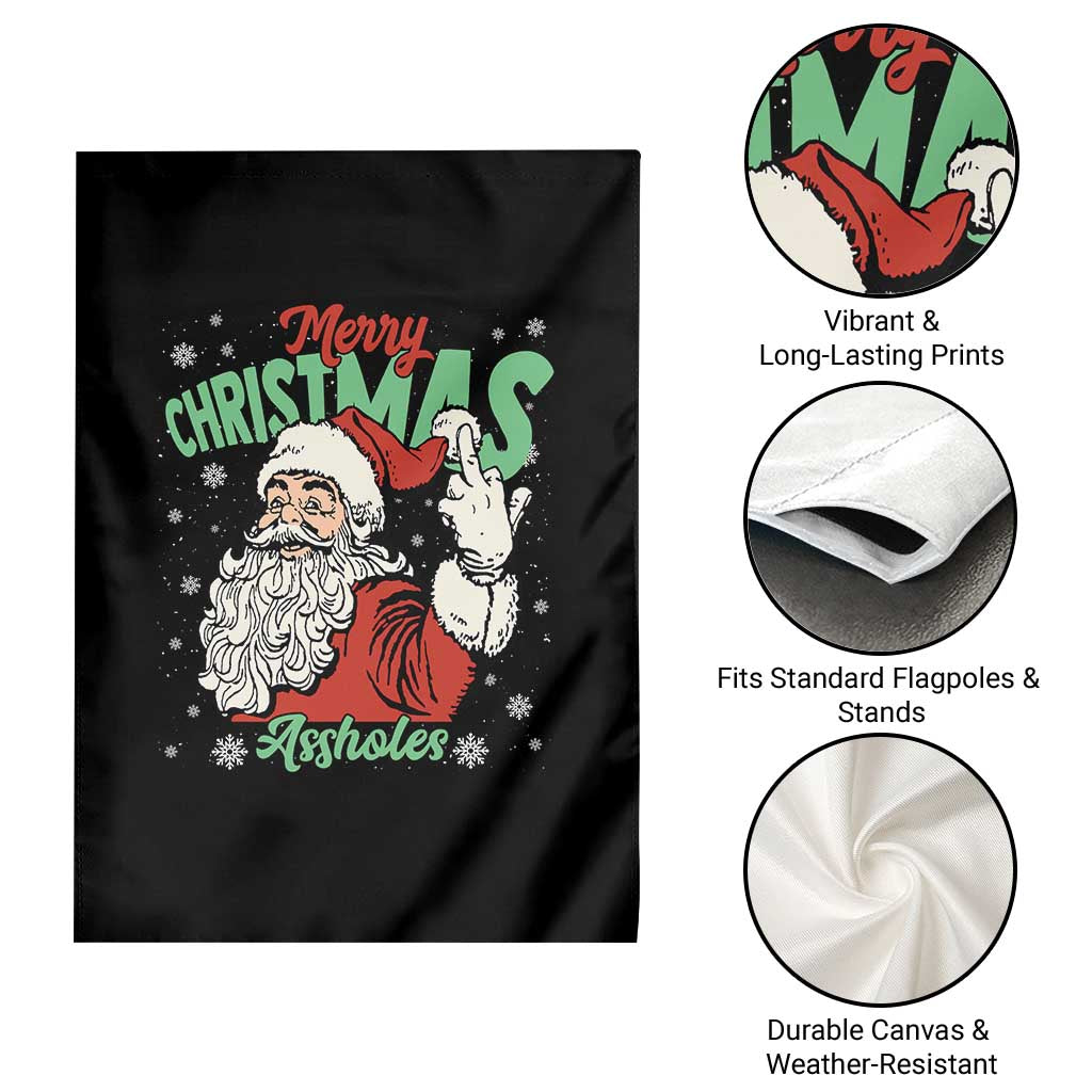 Funny Merry Christmas Assholes Garden Flag Xmas Naughty Santa Adult Jokes - Wonder Print Shop