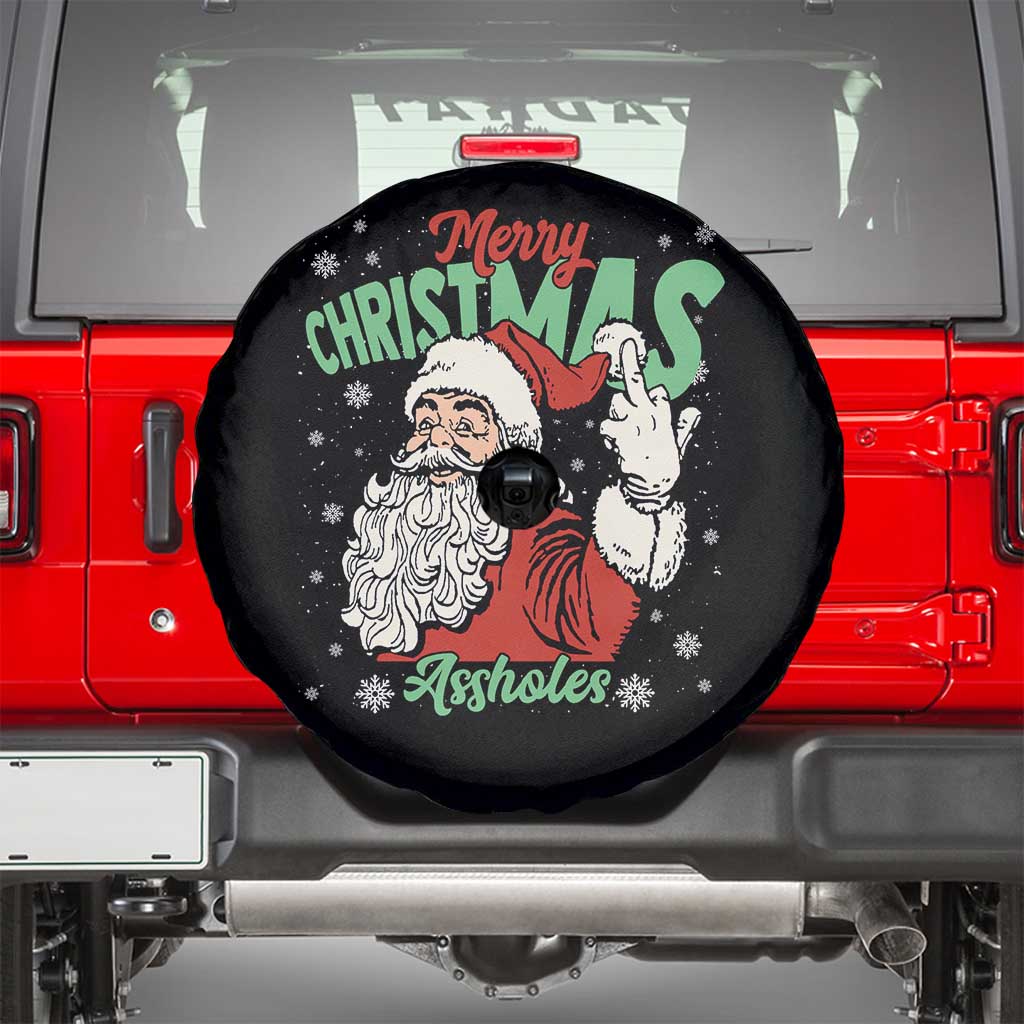 Funny Merry Christmas Assholes Spare Tire Cover Xmas Naughty Santa Adult Jokes - Wonder Print Shop