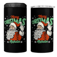 Funny Merry Christmas Assholes 4 in 1 Can Cooler Tumbler Xmas Naughty Santa Adult Jokes - Wonder Print Shop