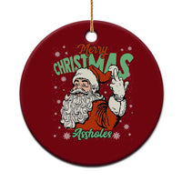 Funny Merry Christmas Assholes Ceramic Ornament Xmas Naughty Santa Adult Jokes - Wonder Print Shop