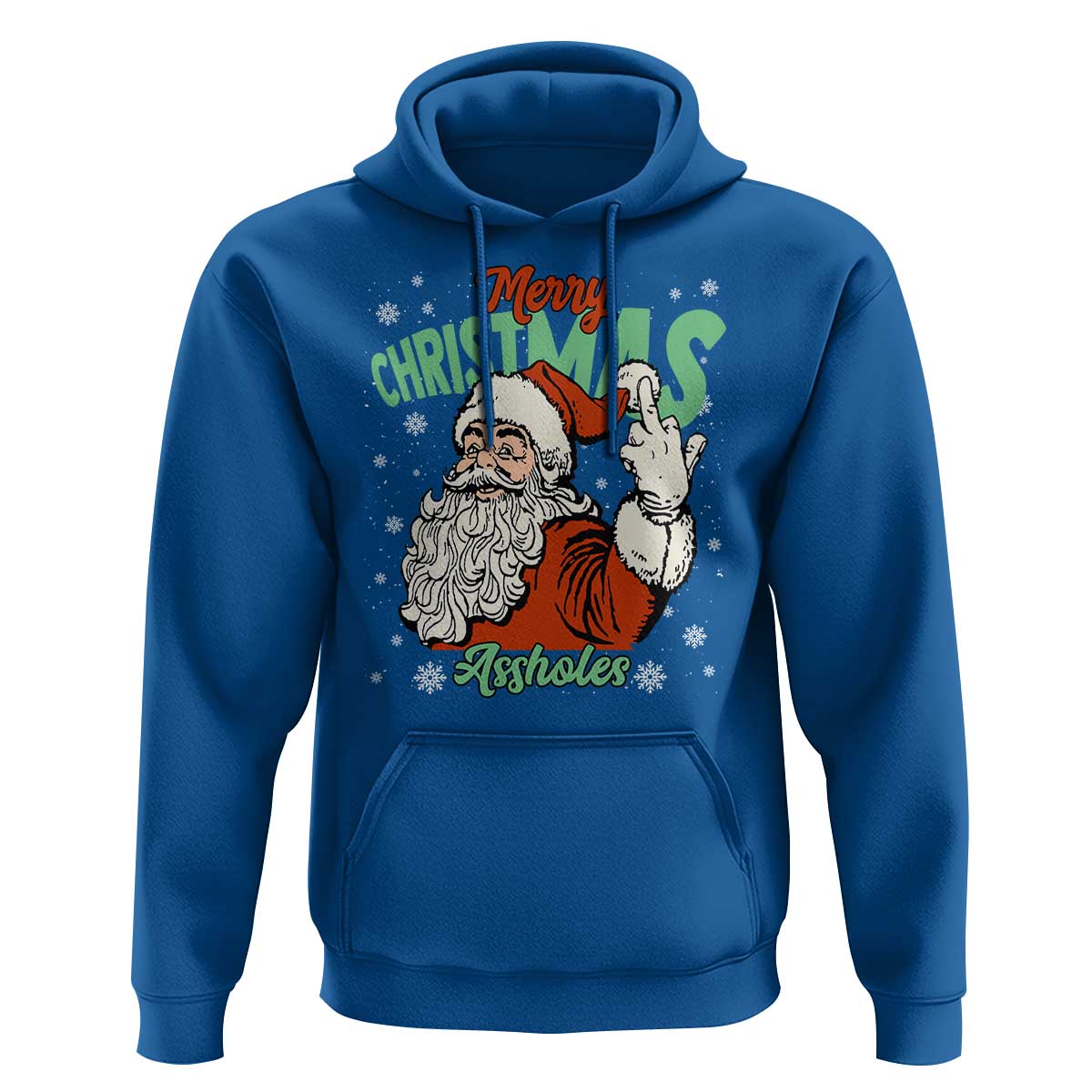 Funny Merry Christmas Assholes Hoodie Xmas Naughty Santa Adult Jokes - Wonder Print Shop