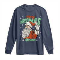Funny Merry Christmas Assholes Long Sleeve Shirt Xmas Naughty Santa Adult Jokes - Wonder Print Shop