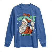 Funny Merry Christmas Assholes Long Sleeve Shirt Xmas Naughty Santa Adult Jokes - Wonder Print Shop