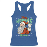 Funny Merry Christmas Assholes Racerback Tank Top Xmas Naughty Santa Adult Jokes - Wonder Print Shop