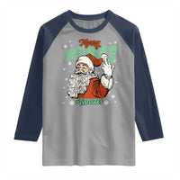 Funny Merry Christmas Assholes Raglan Shirt Xmas Naughty Santa Adult Jokes - Wonder Print Shop