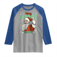 Funny Merry Christmas Assholes Raglan Shirt Xmas Naughty Santa Adult Jokes - Wonder Print Shop