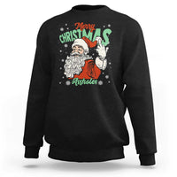 Funny Merry Christmas Assholes Sweatshirt Xmas Naughty Santa Adult Jokes - Wonder Print Shop