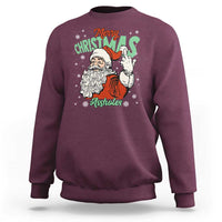 Funny Merry Christmas Assholes Sweatshirt Xmas Naughty Santa Adult Jokes - Wonder Print Shop