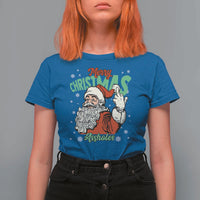 Funny Merry Christmas Assholes T Shirt For Women Xmas Naughty Santa Adult Jokes - Wonder Print Shop