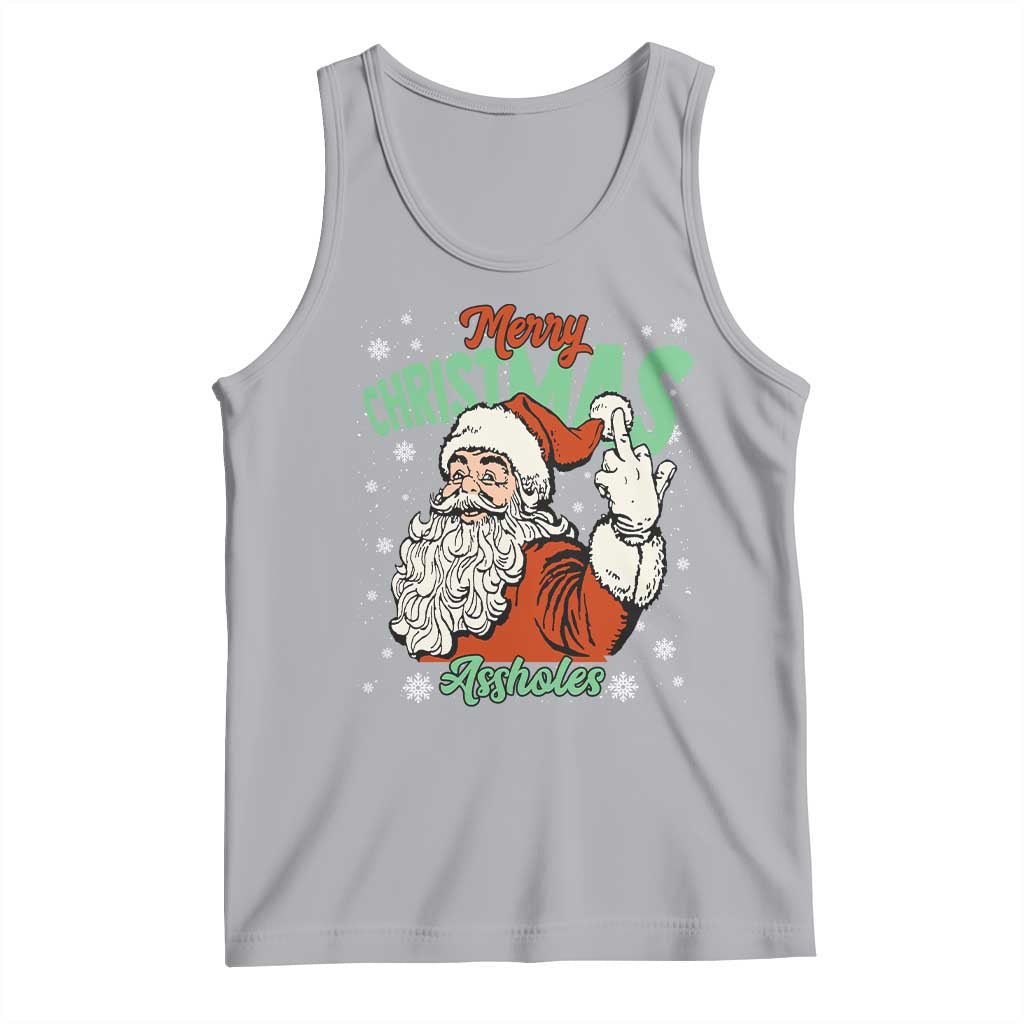 Funny Merry Christmas Assholes Tank Top Xmas Naughty Santa Adult Jokes - Wonder Print Shop
