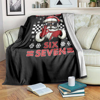 67 African American Santa Christmas Throw Blanket Funny Santa Says Six Seven Meme Gen Alpha Slang - Wonder Print Shop
