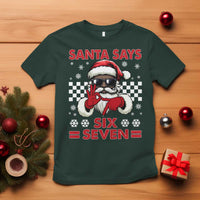 67 African American Santa Christmas T Shirt Funny Santa Says Six Seven Meme Gen Alpha Slang - Wonder Print Shop