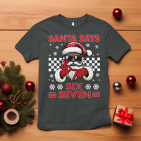67 African American Santa Christmas T Shirt Funny Santa Says Six Seven Meme Gen Alpha Slang - Wonder Print Shop