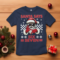 67 African American Santa Christmas T Shirt Funny Santa Says Six Seven Meme Gen Alpha Slang - Wonder Print Shop
