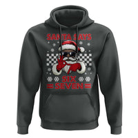 67 African American Santa Christmas Hoodie Funny Santa Says Six Seven Meme Gen Alpha Slang - Wonder Print Shop