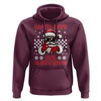 67 African American Santa Christmas Hoodie Funny Santa Says Six Seven Meme Gen Alpha Slang - Wonder Print Shop