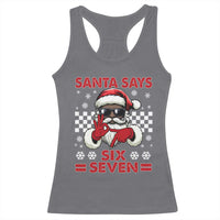 67 African American Santa Christmas Racerback Tank Top Funny Santa Says Six Seven Meme Gen Alpha Slang - Wonder Print Shop