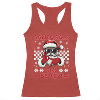 67 African American Santa Christmas Racerback Tank Top Funny Santa Says Six Seven Meme Gen Alpha Slang - Wonder Print Shop