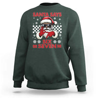 67 African American Santa Christmas Sweatshirt Funny Santa Says Six Seven Meme Gen Alpha Slang - Wonder Print Shop