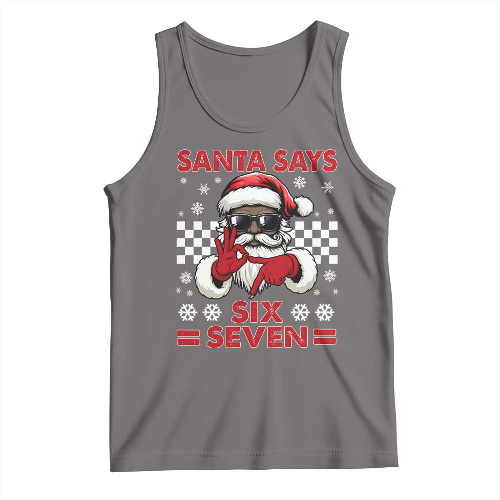 67 African American Santa Christmas Tank Top Funny Santa Says Six Seven Meme Gen Alpha Slang - Wonder Print Shop