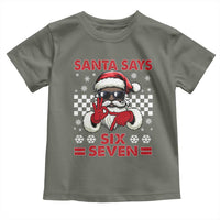 67 African American Santa Christmas Toddler T Shirt Funny Santa Says Six Seven Meme Gen Alpha Slang - Wonder Print Shop