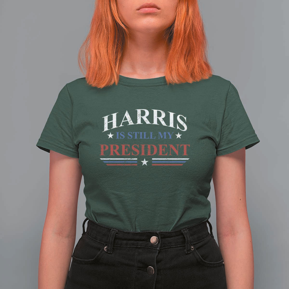 Harris Is Still My President T Shirt For Women Star Striped - Wonder Print Shop